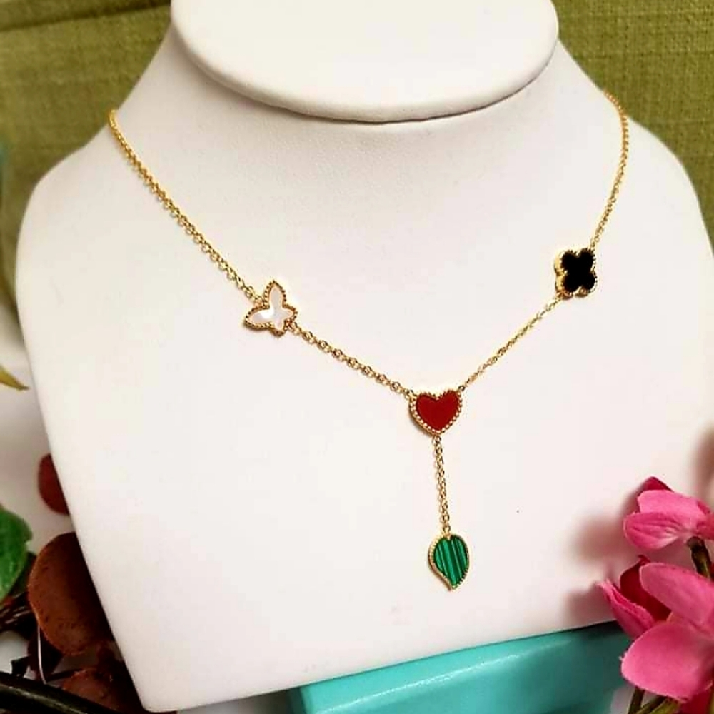 Butterfly/Clover/❤ and Leaf Necklace